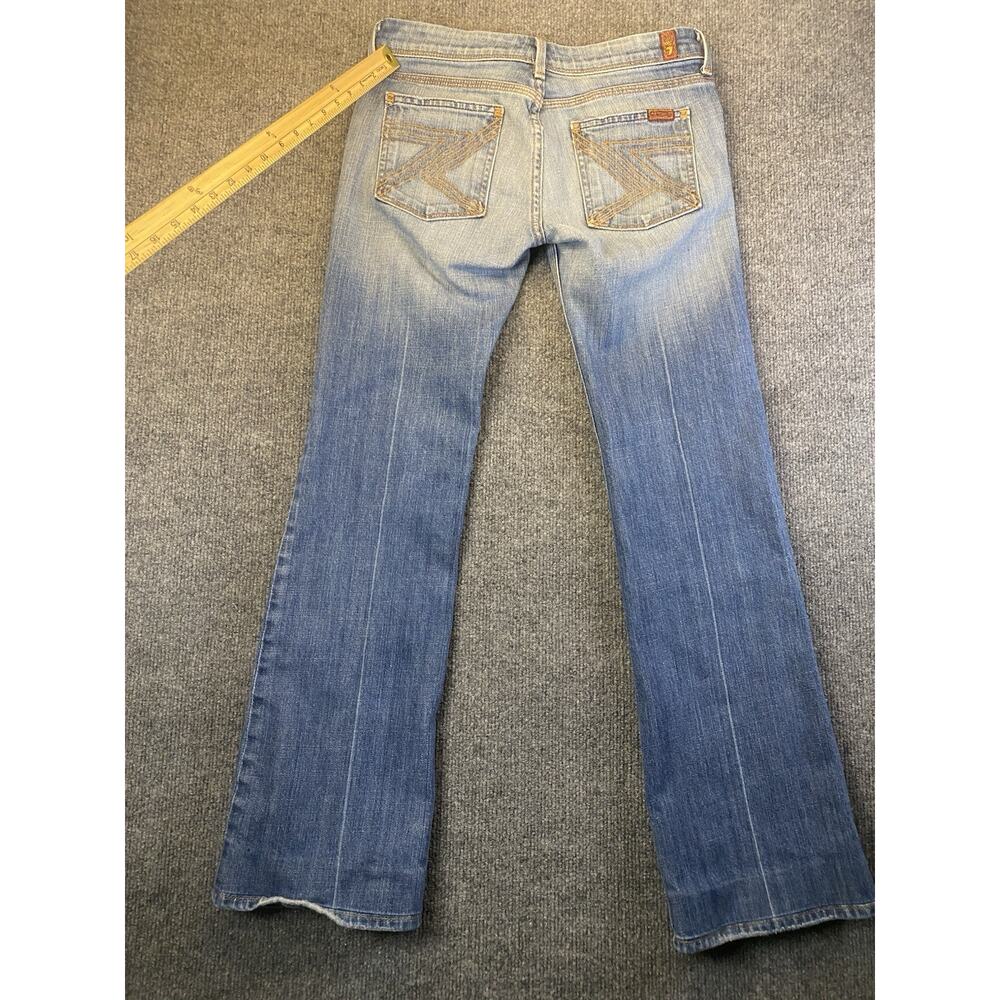 7 For All Mankind A Pocket Women's Bootcut Jeans Light Wash Blue Stretch SZ 27 - Picture 2 of 11